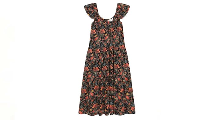The Great - Plumeria Dress Black Enchanted Floral